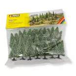 Pack de 25 sapins Noch 32825 - N 1/160 - Z 1/220 - Hauteur 35 à 90 mm