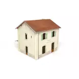 PLM Stazione 2 porte Legno Modellismo 101010 - HO 1/87 - 122x105x110mm