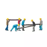 Pack de 6 Poseurs de traverses - Figurine - PREISER 10034 - Échelle HO : 1/87ème
