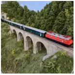 Set 5 Tren eléctrico analógico 1670-27 & vagones de pasajeros ROCO 61493 - OBB HO