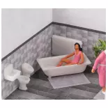 Faller grey ceramic bathroom set 180993 - HO: 1/87 - EP IV
