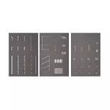 5 sheets of road markings Noch 34240 - N 1/60 - 38 symbols