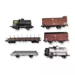 Set 6 wagons anciennes compagnies REE Modèles WB771 HO 1/87 - SNCF - EP II