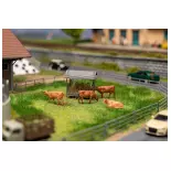 Set of 4 cow figures with sound effects FALLER 180235 - HO 1/87