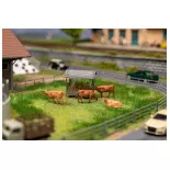 Lot de 4 figurines de vaches avec bruitage FALLER 180235 - HO 1/87