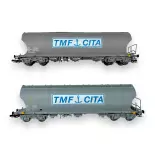 Coffret de 2 wagons trémies TMF CITA - Arnold HN9736 - TT 1/120 - SNCF - Ep V - 2R