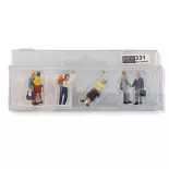 Set de 7 figuras "Escena de despedida", hombre y mujer SAI 331 - HO : 1/87