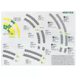 Minitrix R2b binario curvo 295,4 mm raggio 30° - N : 1/160 - codice 80 - 14920