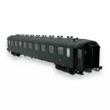 OCEM second class car B9 green livery grey chassis, green roof and ends with 1964 markings - Models World 40206 - HO : 1/87