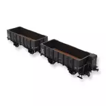 Set de 2 Wagons Tombereau OCEM 19 - REE Modèles WB836 - HO 1/87 - SNCF - EP III