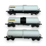 Set of 3 long ANF "SIMOTRA" tank wagons - Ree Models WB-594 - HO 1/87 - SNCF - Ep V/VI - 2R