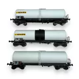 Set van 3 lange ANF "SIMOTRA" ketelwagens - Ree Models WB-594 - HO 1/87 - SNCF - Ep V/VI - 2R