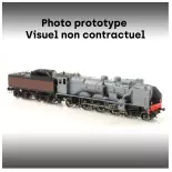 Dampflokomotive Pacific Chapelon PO 3566 + Tender Nord 35 + Depot Tours - LEMATEC HO-209/1S SNCF - HO : 1/87 - EP.  II - DCC SOUND