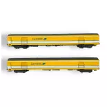 Set 2 voitures postales jaunes PE UIC - LS MODELS 40447 - SNCF - HO : 1/87 - EP V