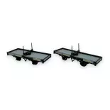 Set 2 wagons plats porte-grumes - Ree Modèles VM-035 - HOm 1/87 - CFD - Ep III - 2R