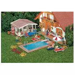 Piscine et abri de jardin FALLER 180542 - HO 1/87