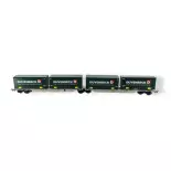 Roco 76635 type Sggmrs double container wagon - HO: 1/87 - DB AG - EP VI