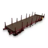 Wagon plat TP Brun à Ranchers courts et longs REE Modeles WB549 SNCF - HO 1/87