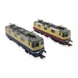 Set of 2 Re 421 TRIX 25100 electric locomotives - AG - HO 1/87 - EP VI