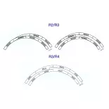 Gebogen rail - R3 419.6mm 30° - ROCO 42423 - HO 1/87 - Code 83