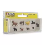 Pack de 9 chiens NOCH 15719 - HO : 1/87ème