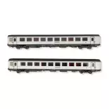 Set of 2 VTU Coated Cruise Cars - Ls Models 40996 - HO 1/87 - SNCF - EP V