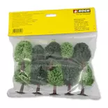 Pack of 10 leaf trees Noch 26901 - HO 1/87 - TT 1/120