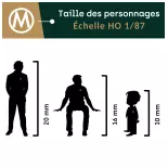 Lot de 6 personnages pompiers en tenue de protection - Merten 0212579 - HO 1/87