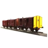 Coffret de 3 fourgons UIC sans feux de fin de convoi - HO 1/87 - EPM 510012