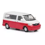Volkswagen T5 Bus Rood-wit SCHUCO 452665910 - HO 1/87