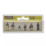 Set van 6 reizigers, 5 zittend en 1 staand Noch 15240 - HO 1:87