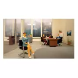 Lot de 6 personnages au bureau avec accessoires - NOCH 16251 - HO 1/87