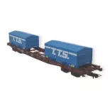 Wagon porte-conteneurs S70 "T.T.S." JOUEF 6259 | SNCF | HO 1/87