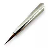 Pinceau rond N°0 de retouche pour aquarelle en poil de martre kolinsky, virole argentée, manche court - Kolibri 0087/0