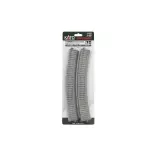 4 rails courbes Unitrack (R790-22.5PC) CS 22,5 degrés - Kato 2-251 - HO 1/87