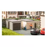 Set of 2 prefabricated garages NOCH 14319 - HO 1/87 - 69x35x30 mm