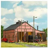 Hangar à locomotives - Busch 1956 - HO 1/87 - 312 x 255 x 160 mm