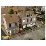 Alignement de 3 Maisons Île-de-France (3 commerces angle à droite) - Régions et Compagnies QIF002 - HO 1/87 