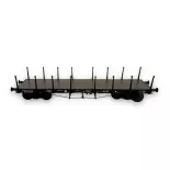 Wagon plat TP noir à Ranchers banen REE Modeles WB547 SNCF - HO 1/87 - EP IIIA