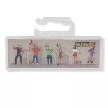 Set of 6 figures, young people in a nightclub Faller 151646 - HO : 1/87