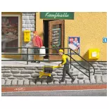 Postman with delivery trolley