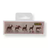 Pack of 5 Faller deer 151924 - HO 1:87 - Painted