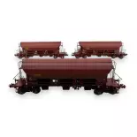 Set 3 Wagons Trémie T8 Tads REE Modèles WB841 - HO 1/87 - SNCF - EP IV