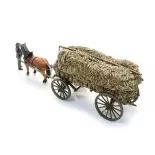 Chariot de récolte de foin + figurine - Artitec 387.619 - HO 1/87 