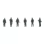 Infanterie de la Wehrmacht en attente de transport - 6 personnages - ARTITEC 5720009 - 1/72 