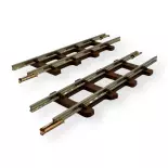Lot de 2 Rails Droits - 63MM - Minitrains 9313 - HOe 1/87 