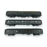 Set van 3 OCEM gladwandige rijtuigen A8myfi / B10myfi / B10myfi - Models World 40941 - HO 1/87 - SNCF - Ep III - 2R