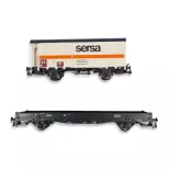 Lote de 2 vagones de tren de construcción SERSA - ROCO 77043 - HO 1/87