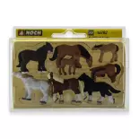 Set van 8 trekpaarden NOCH 15762 - HO : 1/87e