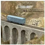 Carrozza Hs EVS con pareti rinforzate grigie - LS Models 30674 - HO 1/87 - SNCF - Ep IV - 2R